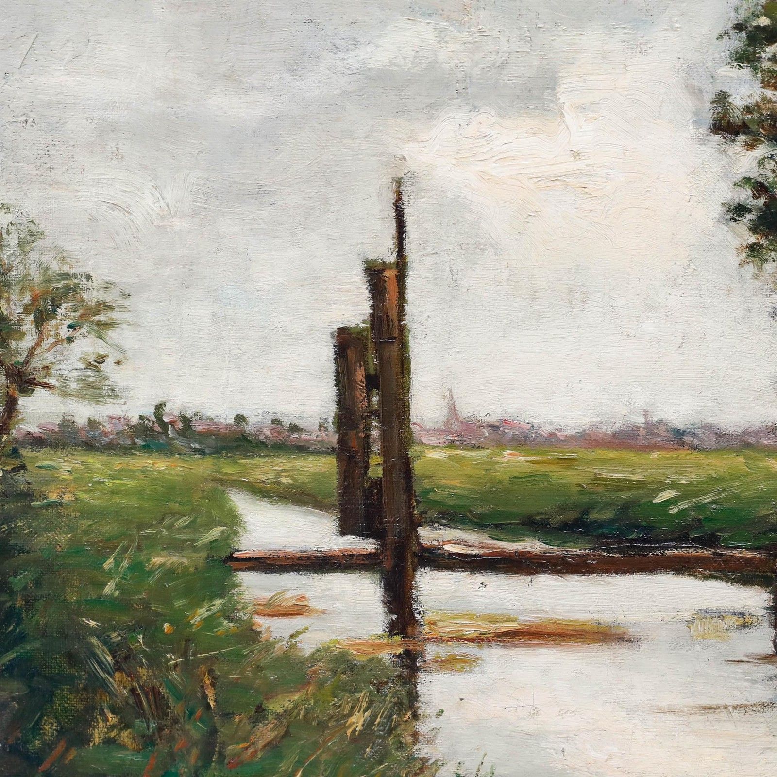 James Edward Berrington (1896 1989) 1947 Oil, Sloot By The Weir photo Art