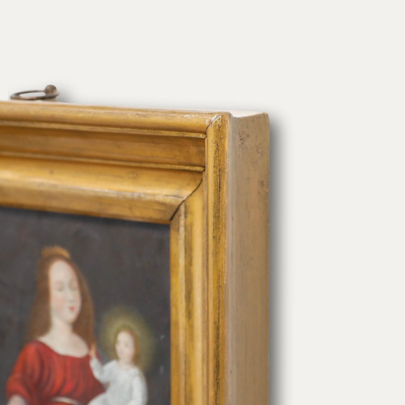 19th Century Oil Madonna And Child photo 395.0