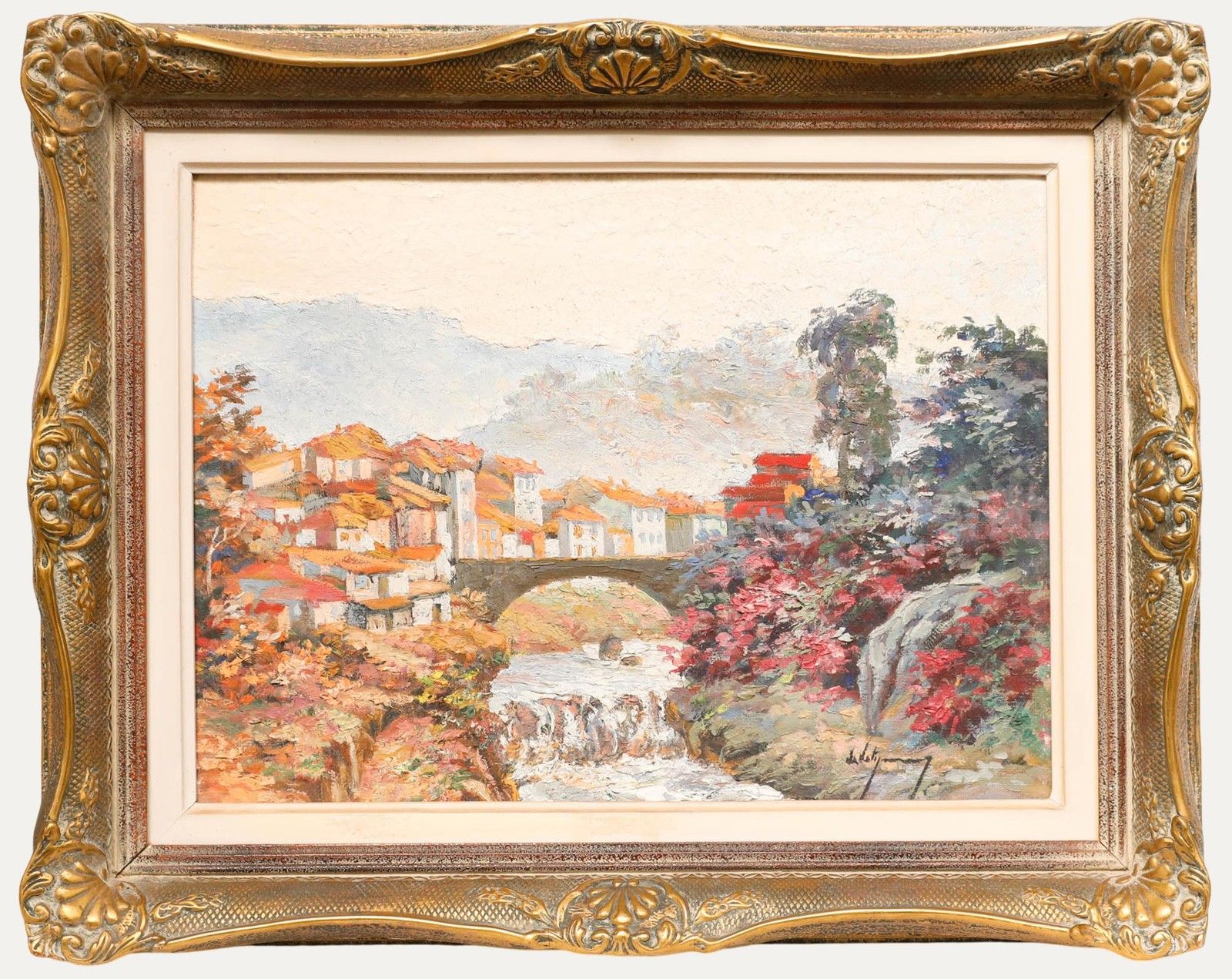 Attila Mendly De Vétyemy (1911 1964) Mid 20th Century Oil, Village In Bloom