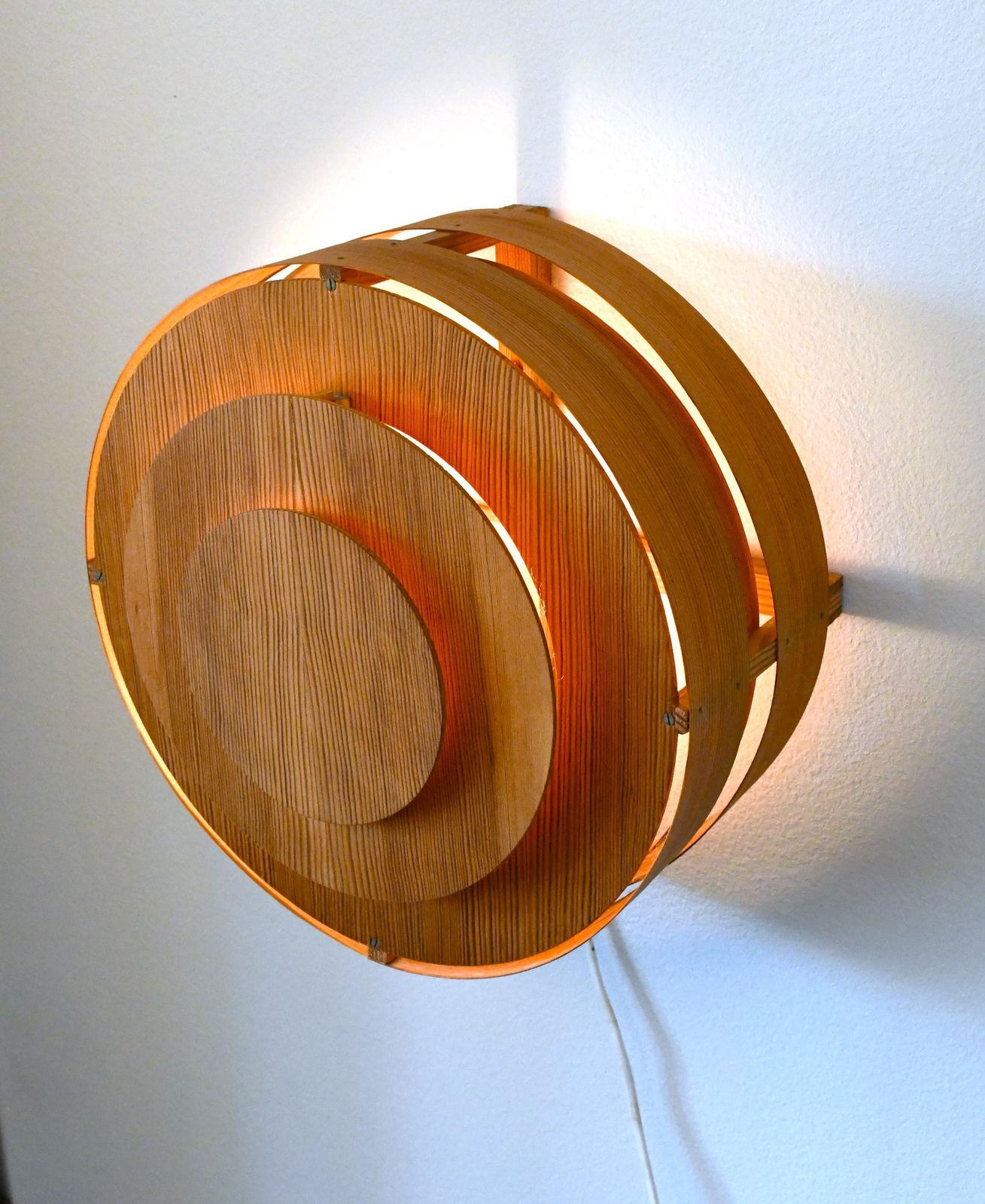 Prototype Pine Veneer Scones By Hans Agne Jakobsson For Ellysett, 1961, Set Of 2 photo Lighting
