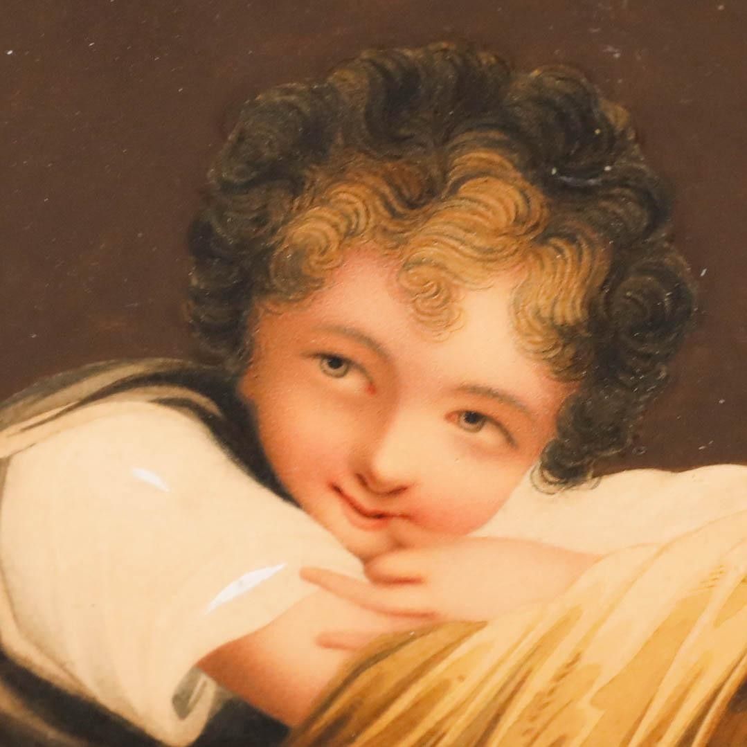 H. Harding Miniature 1821 Watercolour, The Sly Girl photo Art