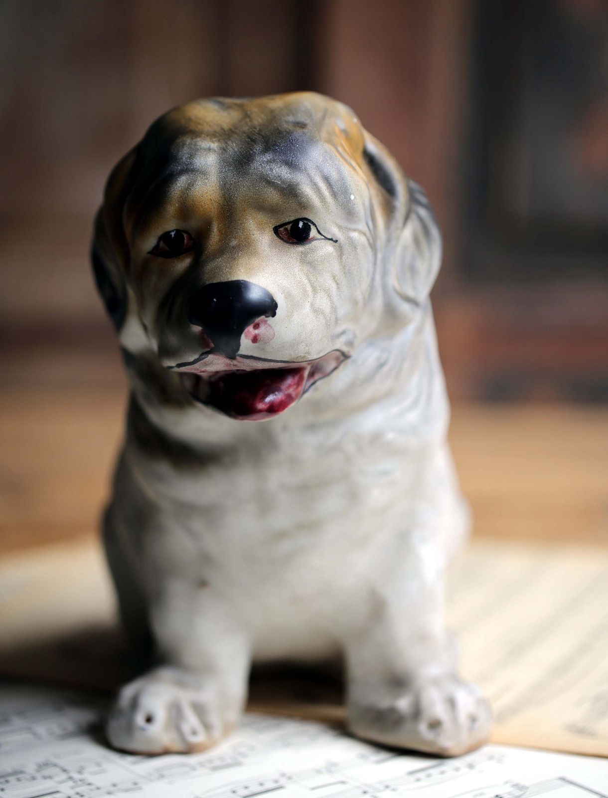 Vintage Vietri Italian Ceramic Saint Bernard Puppy Statue Signed De Marinis photo buy
