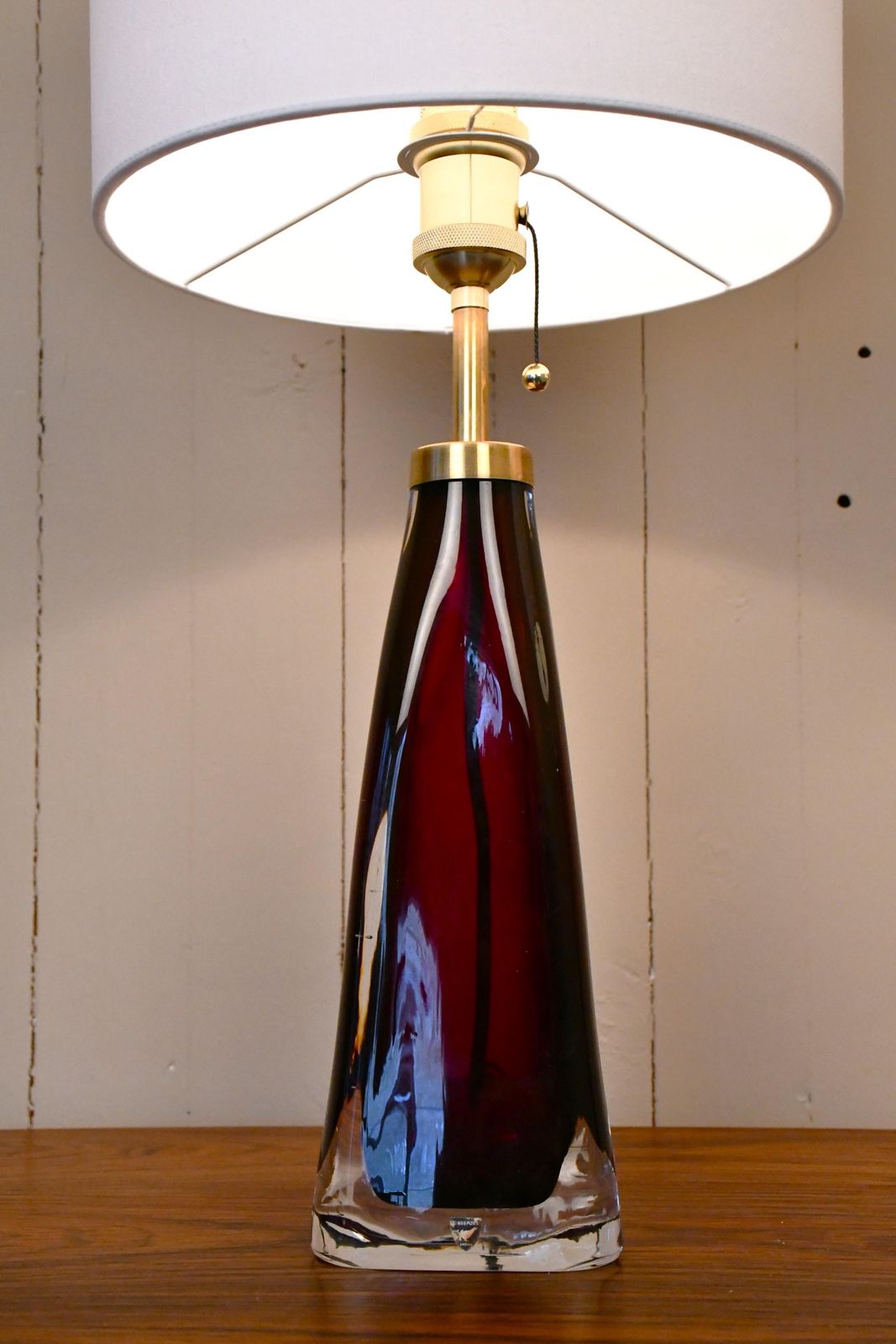 Large Swedish Ruby Red Art Glass Table Lamps By Carl Fagerlund For Orrefors, 1950s, Set Of 2 photo buy