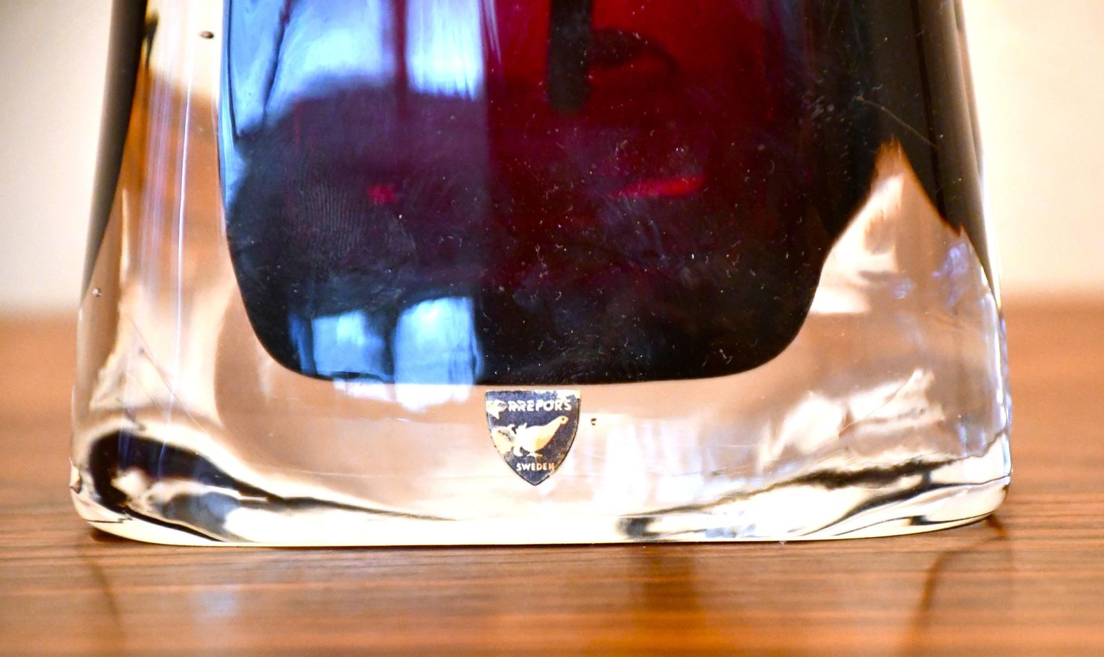 photo for sale Large Swedish Ruby Red Art Glass Table Lamps By Carl Fagerlund For Orrefors, 1950s, Set Of 2