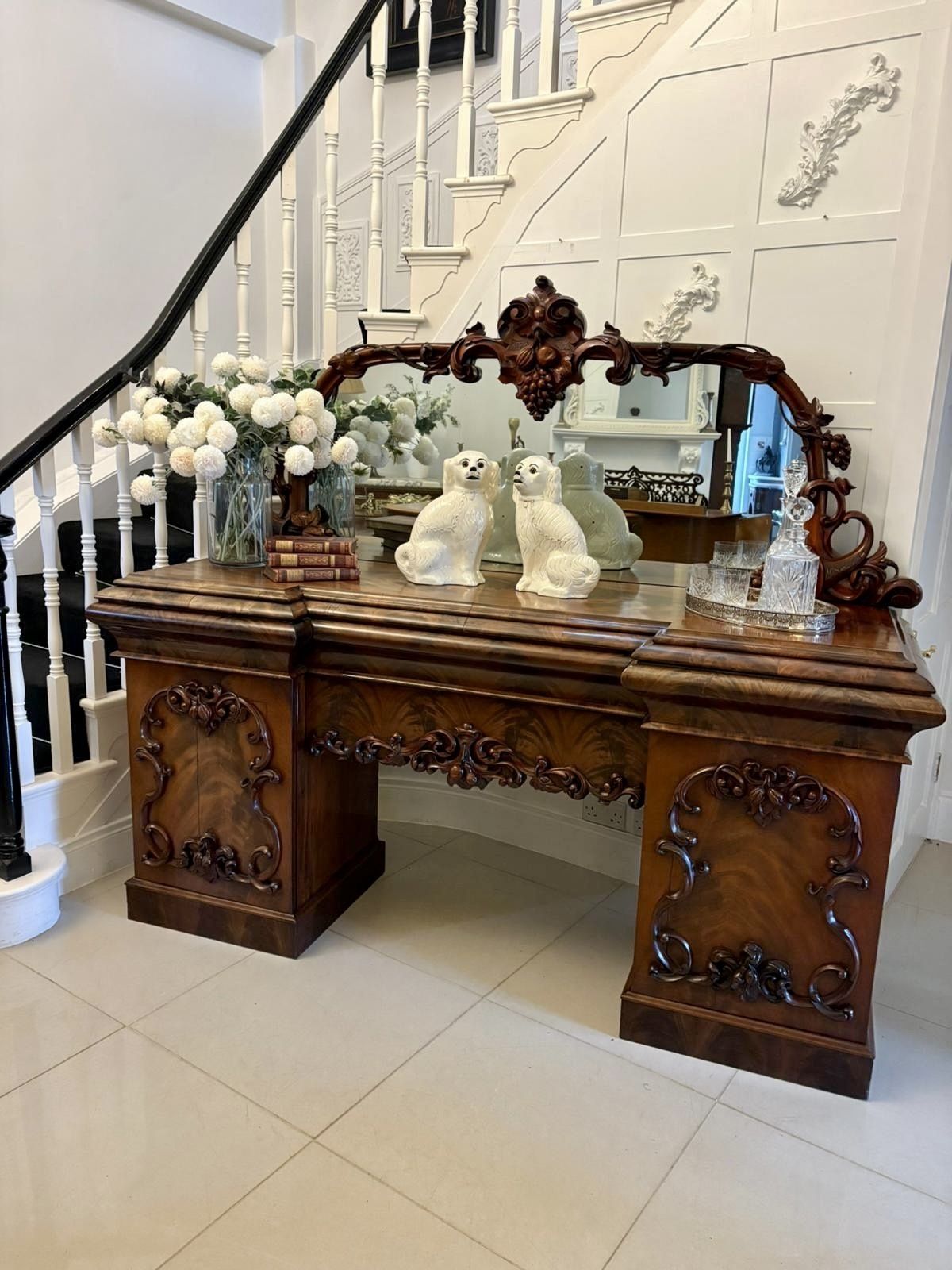 Outstanding Quality Antique 19th Century Carved Mahogany Sideboard photo 11850.0