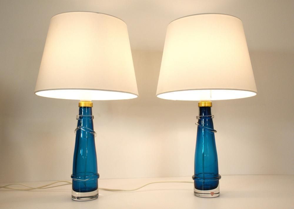 photo buy Swedish Art Glass Table Lamps By Carl Fagerlund For Orrefors, 1950s, Set Of 2