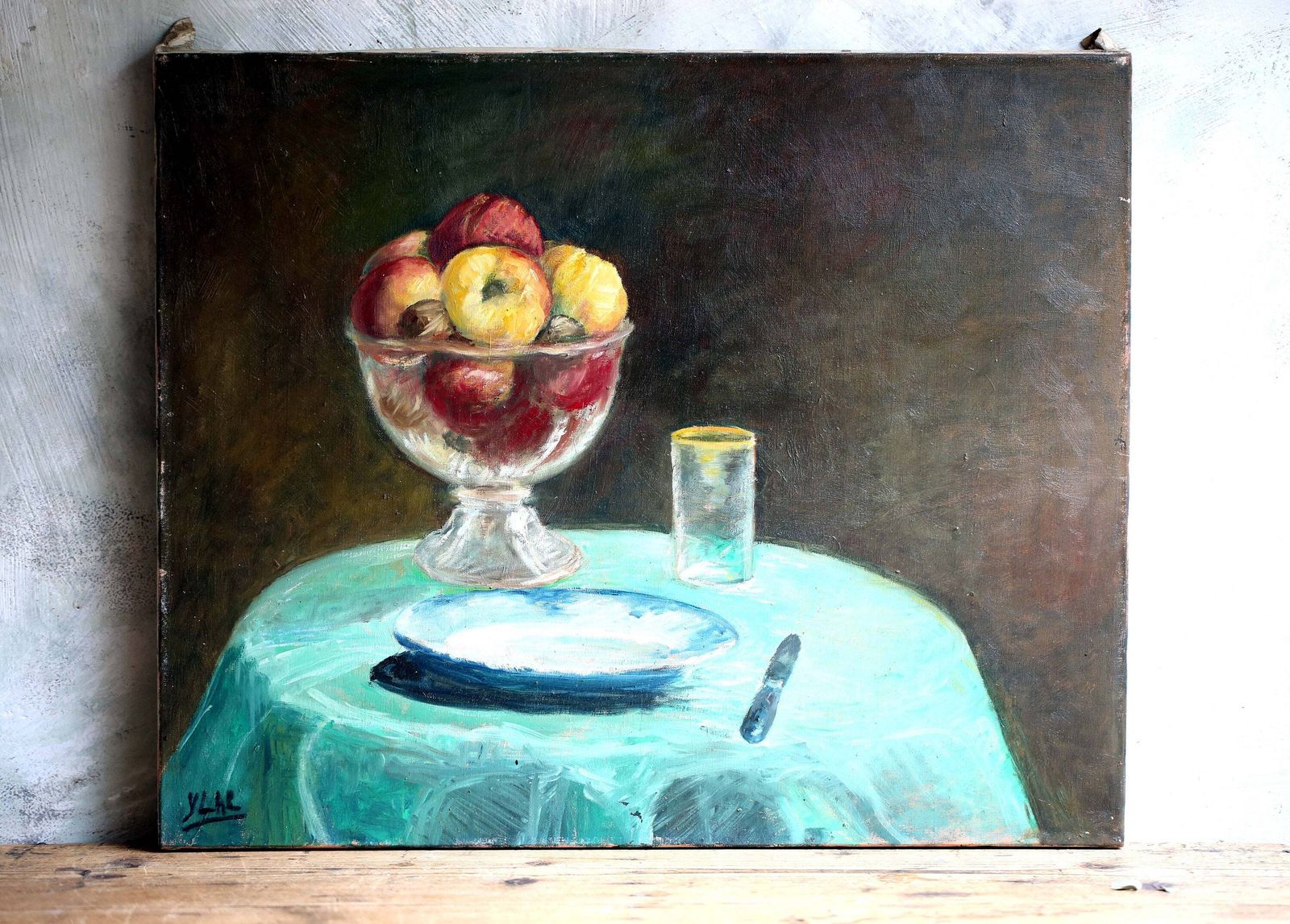 Original Still Life Oil Painting Artist Canvas Fruit Art Signed Ylar