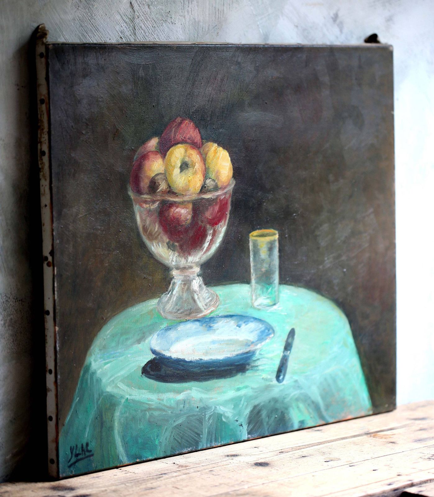 Original Still Life Oil Painting Artist Canvas Fruit Art Signed Ylar photo vinterior