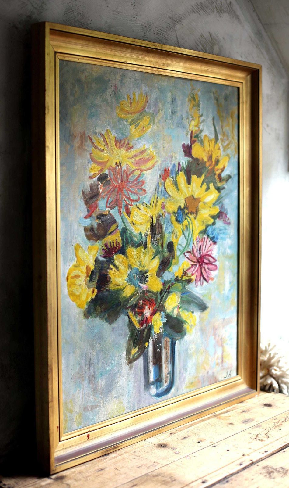 Large Original Still Life Oil Painting French Modern Floral Art photo for sale