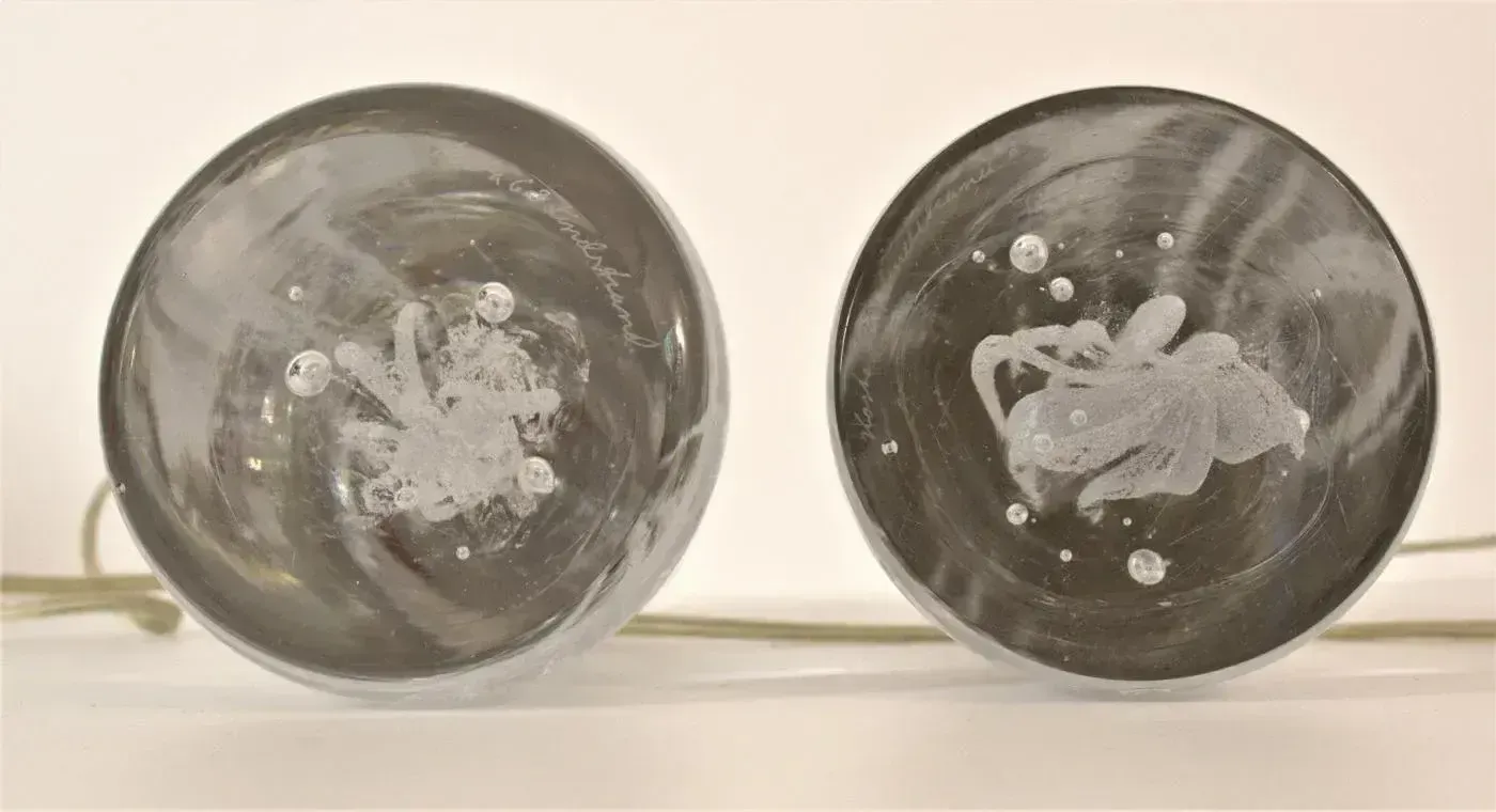 Large Art Glass Table Lamps By Vicke Lindstrand For Kosta Boda, 1960s, Set Of 2 photo vintage