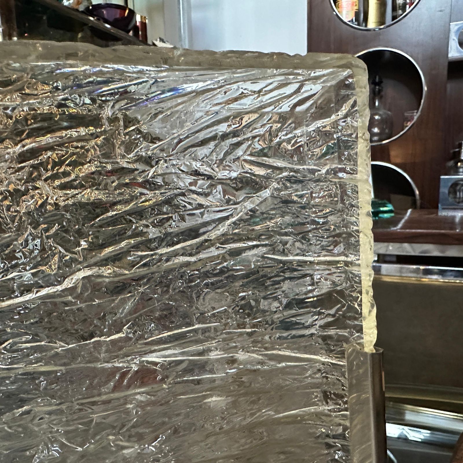1980s Modernist Ice Lucite And Silver Plated Italian Tray By Ulderico Cavinato photo vinterior