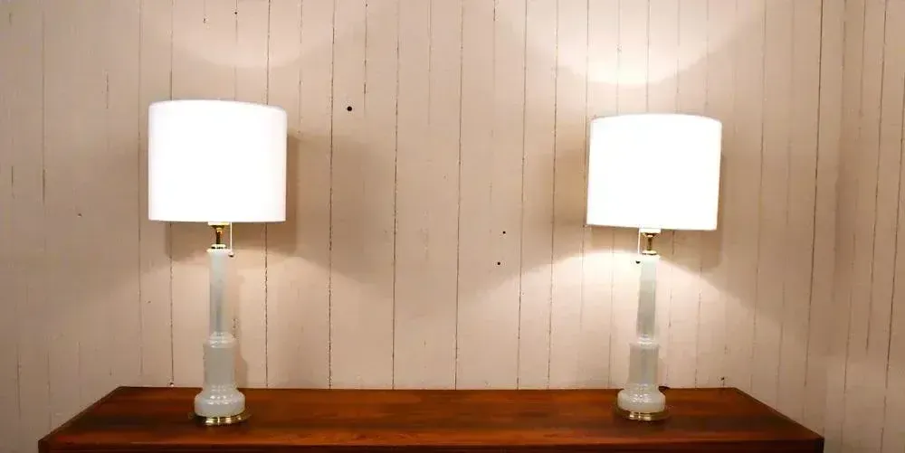 photo furniture Large Swedish Glass And Brass Table Lamps By Josef Frank For Firma Svenskt Tenn, 1940s, Set Of 2