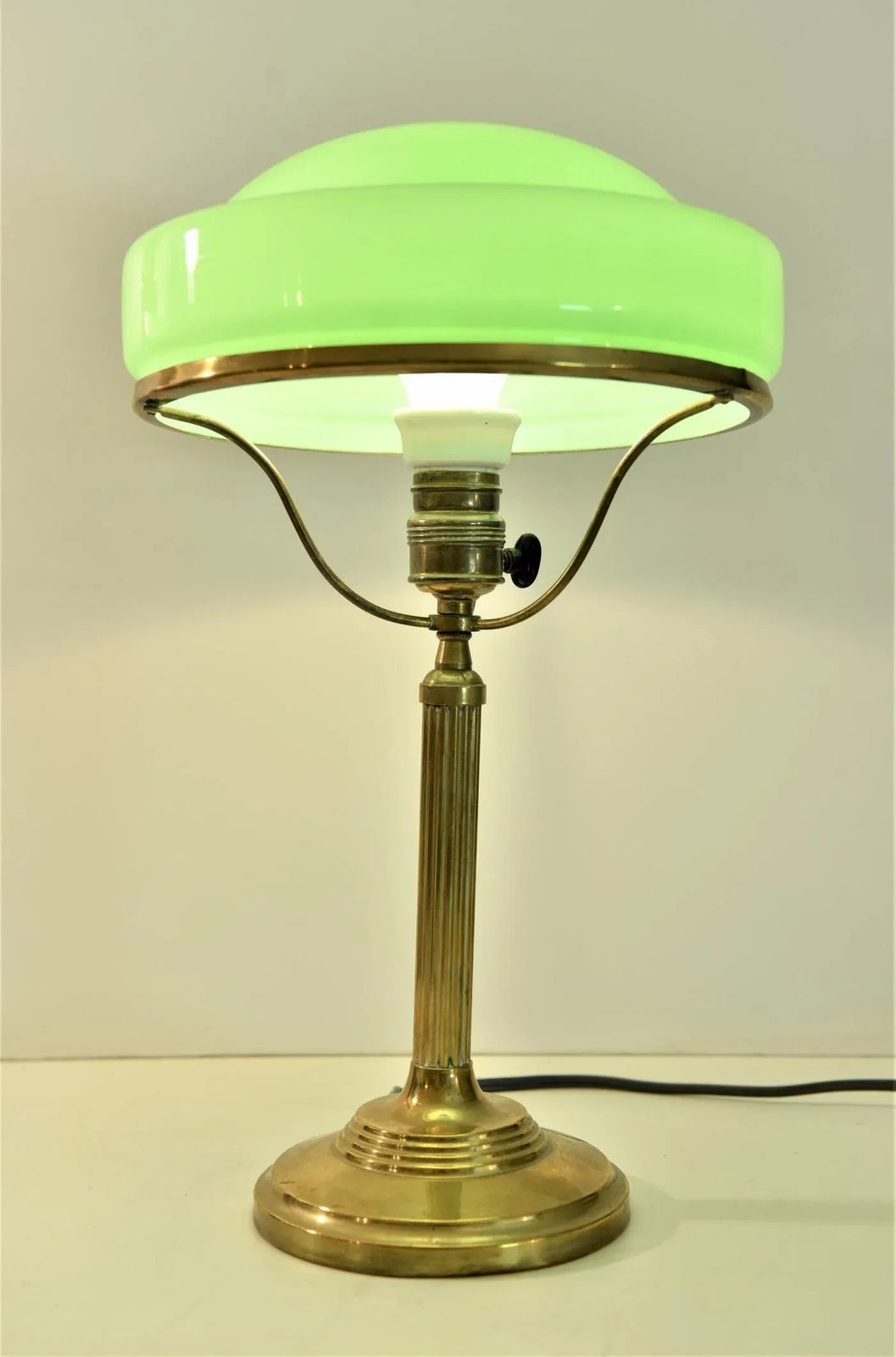 Art Nouveau Brass And Glass Table Lamp From Jugendstil, Sweden, 1920s photo furniture