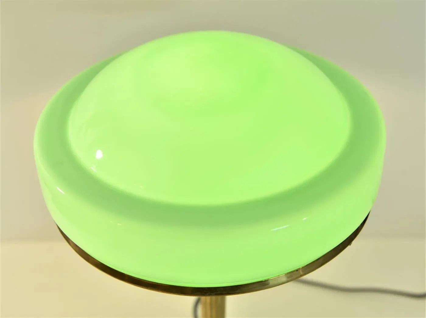 Art Nouveau Brass And Glass Table Lamp From Jugendstil, Sweden, 1920s photo Lighting