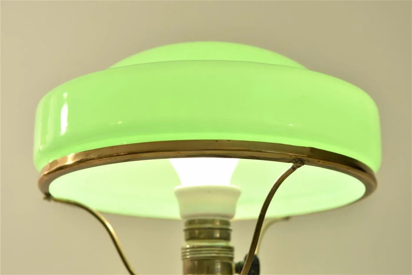 Art Nouveau Brass And Glass Table Lamp From Jugendstil, Sweden, 1920s photo buy