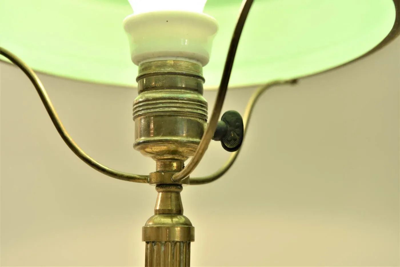 photo furniture Art Nouveau Brass And Glass Table Lamp From Jugendstil, Sweden, 1920s