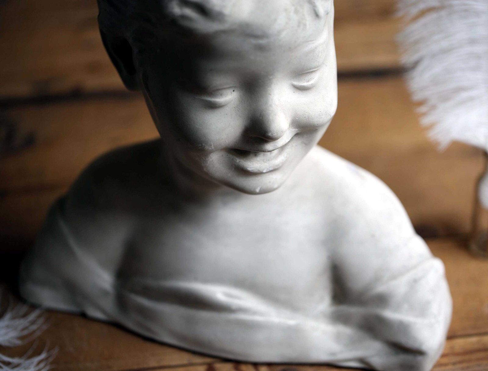 Large Antique Bust Laughing Child Plaster Statue Of A Boy Desiderio Da Settignano photo Art