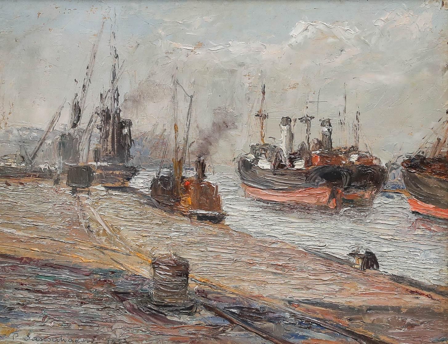 Pietro Sansalvadore (1892 1955) Oil, A Sunny Morning On The Clyde photo furniture