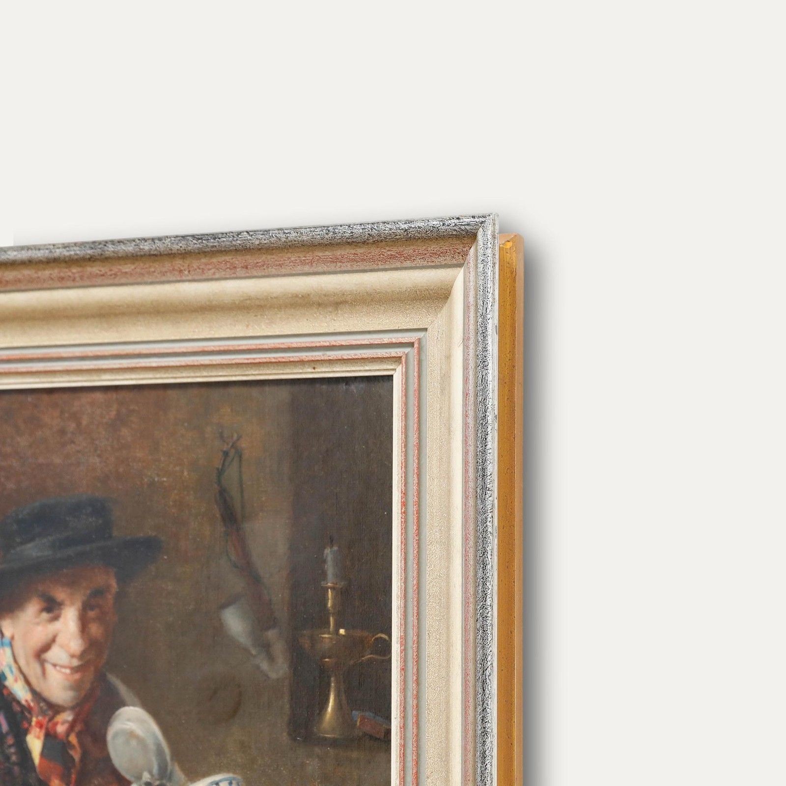 Ludwig Kandler (1856 1927) Framed 1924 Oil, Drinker In The Jazzy Waistcoat photo vinterior