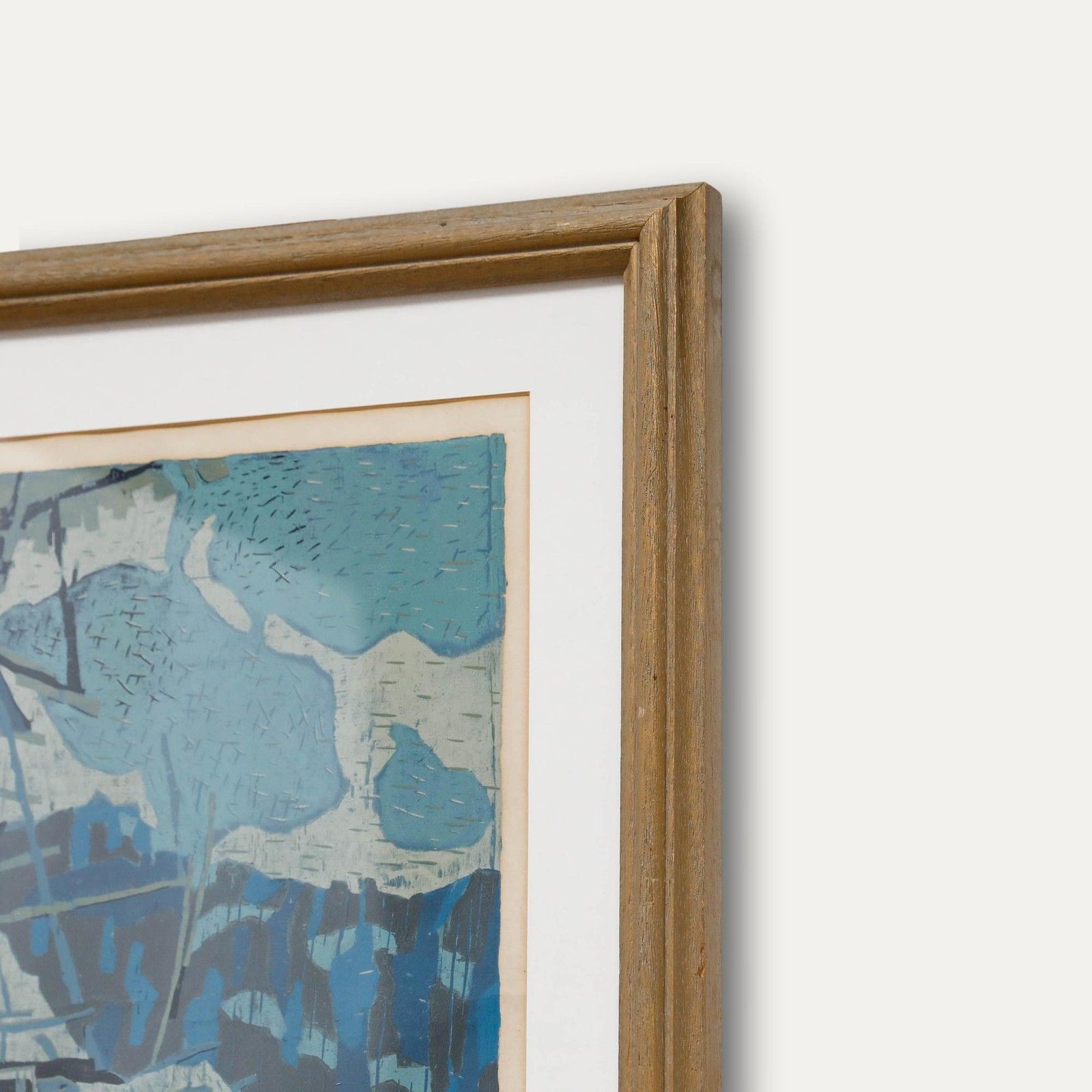 Shiwei Zhu 1995 Woodblock, Lakeside photo vinterior