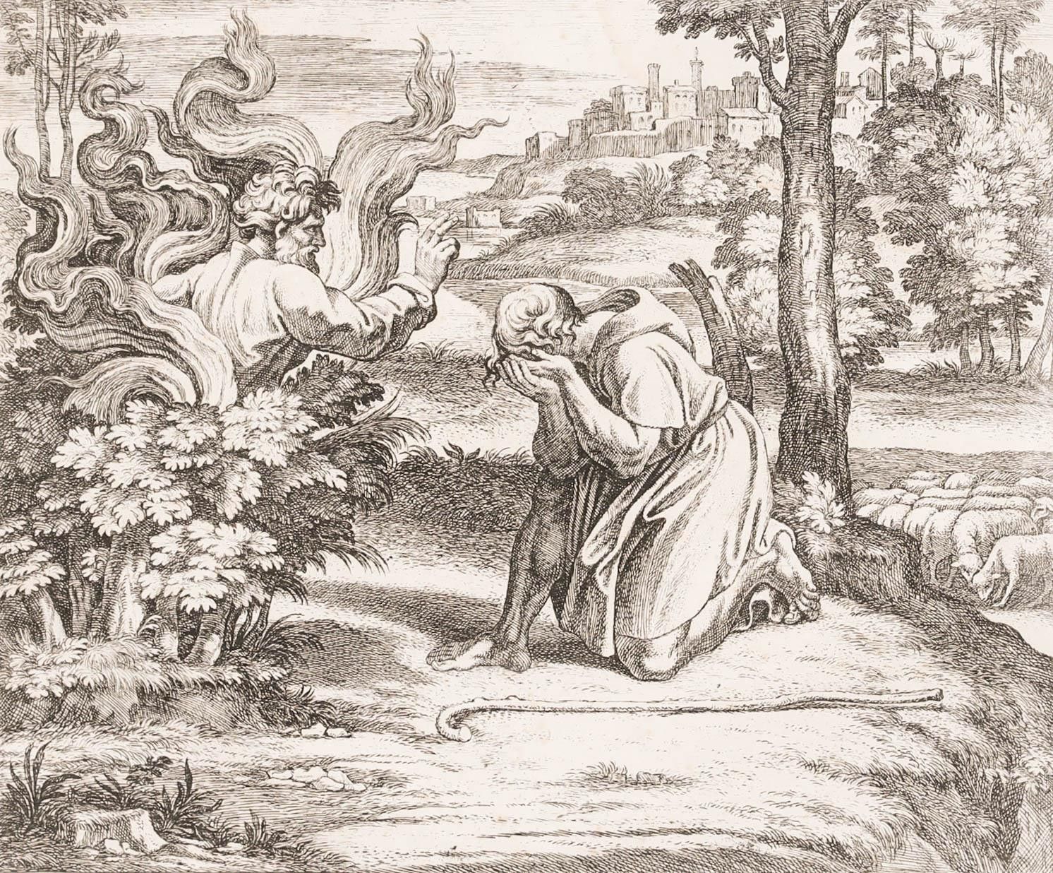 Nicolas Chaperon (1612 1656) After Raphael Engraving, The Burning Bush photo furniture