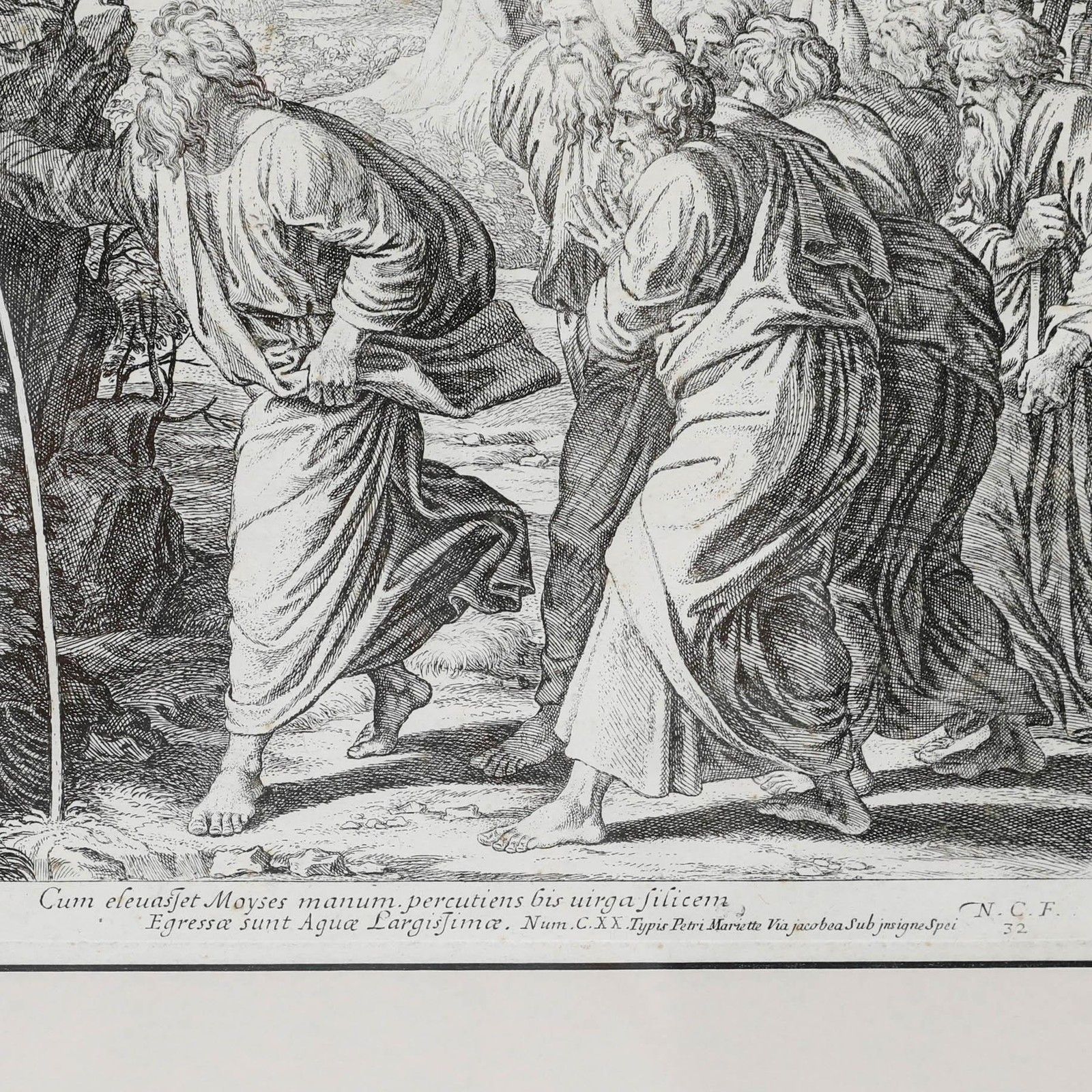 Nicolas Chaperon (1612 1656) After Raphael Engraving, Moses Strikes The Rock photo vinterior