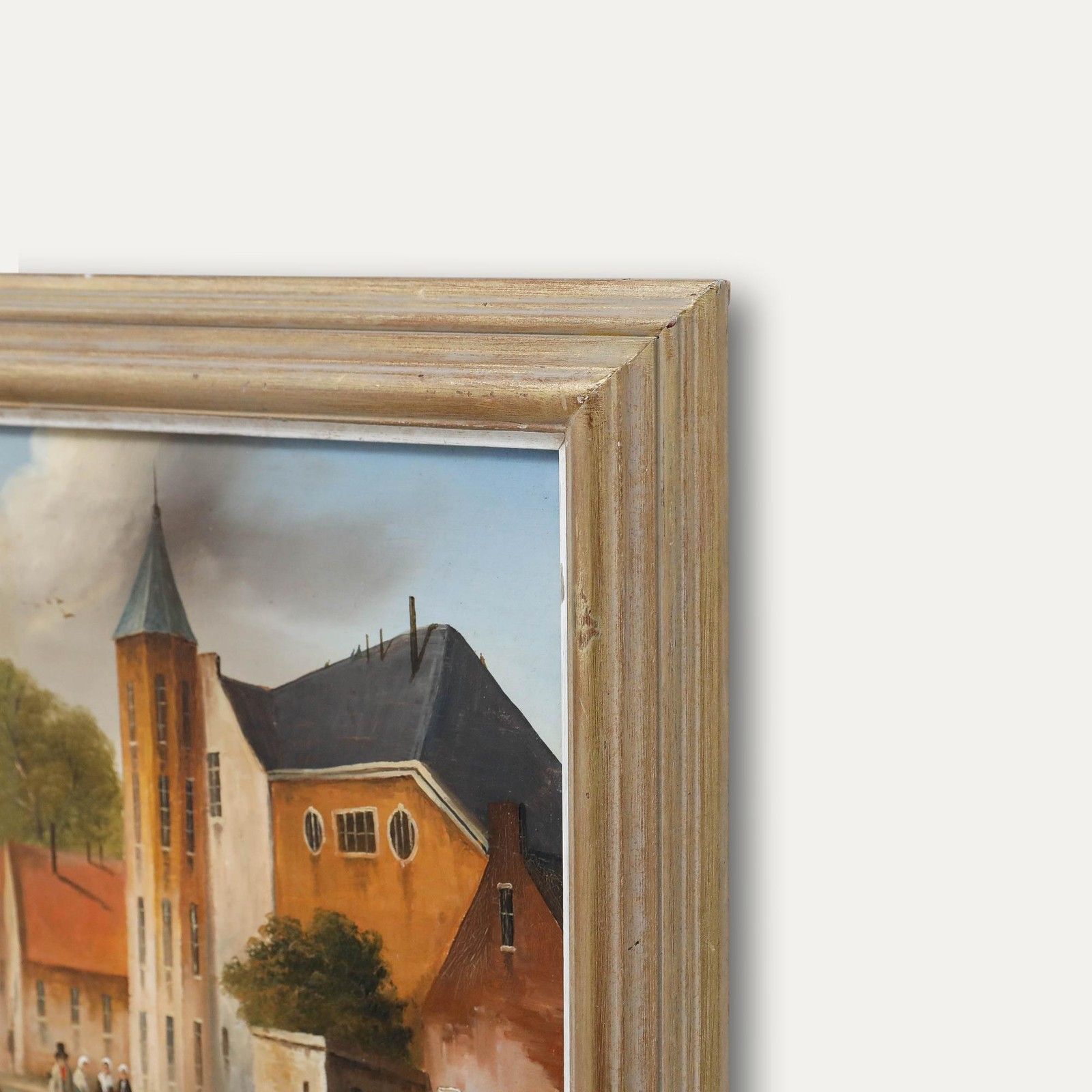 Late 19th Century Oil Continental Street Scene photo vinterior