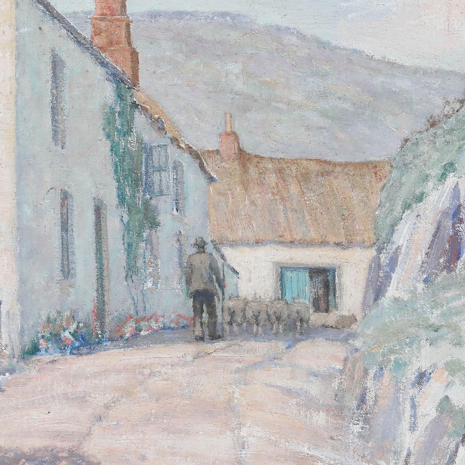 Thomas Flowerday Clarke (1877 1953) Oil, An Early Morning In Spring, Coombe photo 395.0