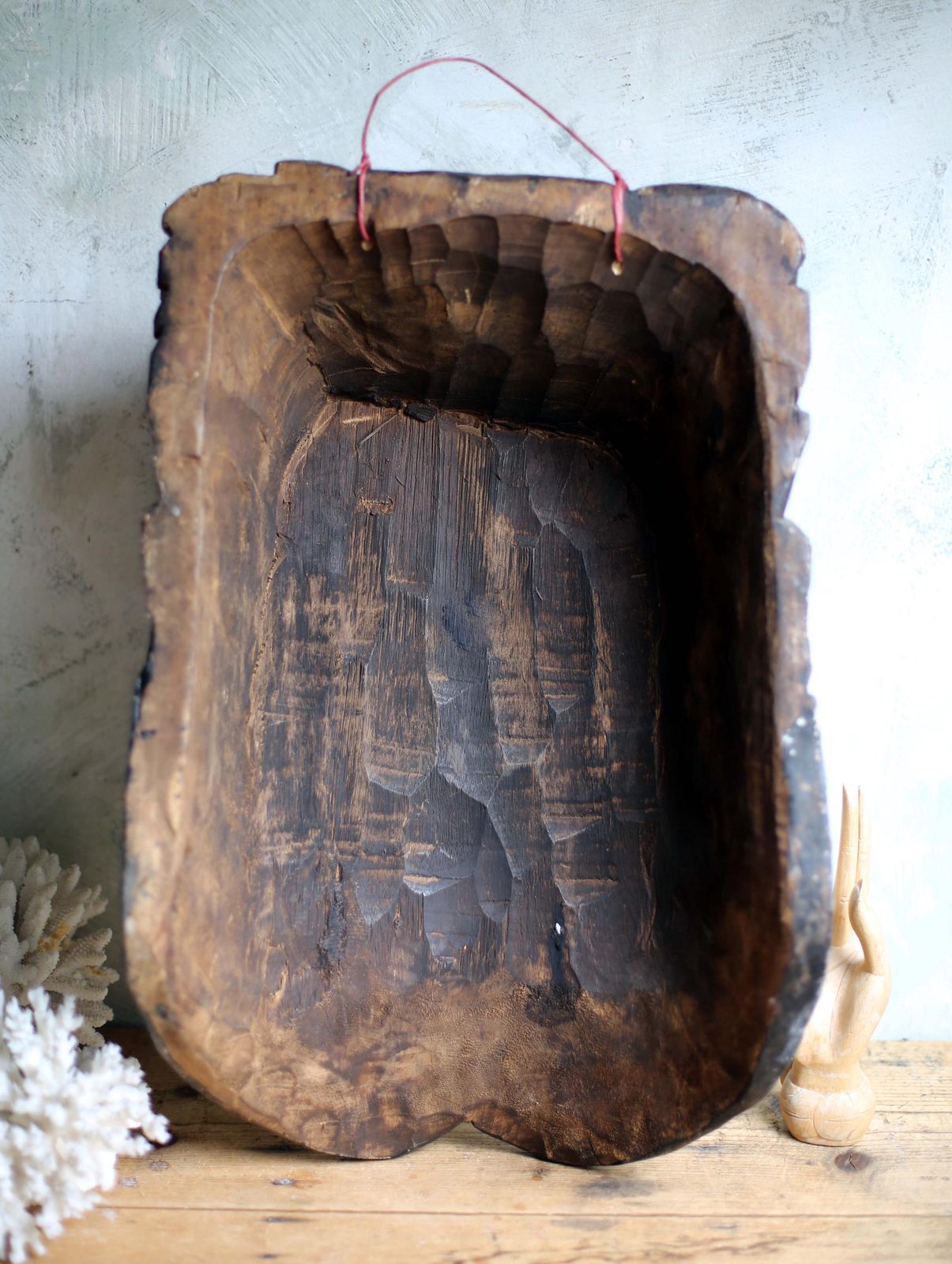 photo for sale Huge Antique Wooden Mask Thai Bearded Man Face Folk Art Wall Hanging