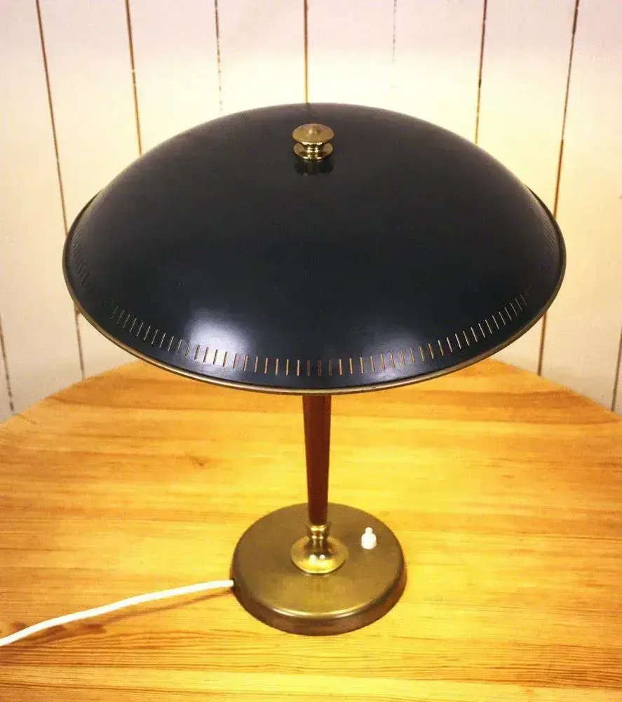 Swedish Art Deco Style Table Lamp By Bröderna Malmströms Metallvarufabrik Model No 2795, 1954 photo Lighting