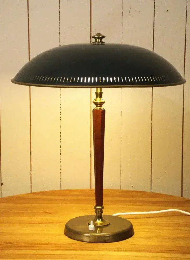 Swedish Art Deco Style Table Lamp By Bröderna Malmströms Metallvarufabrik Model No 2795, 1954 photo 1855.0