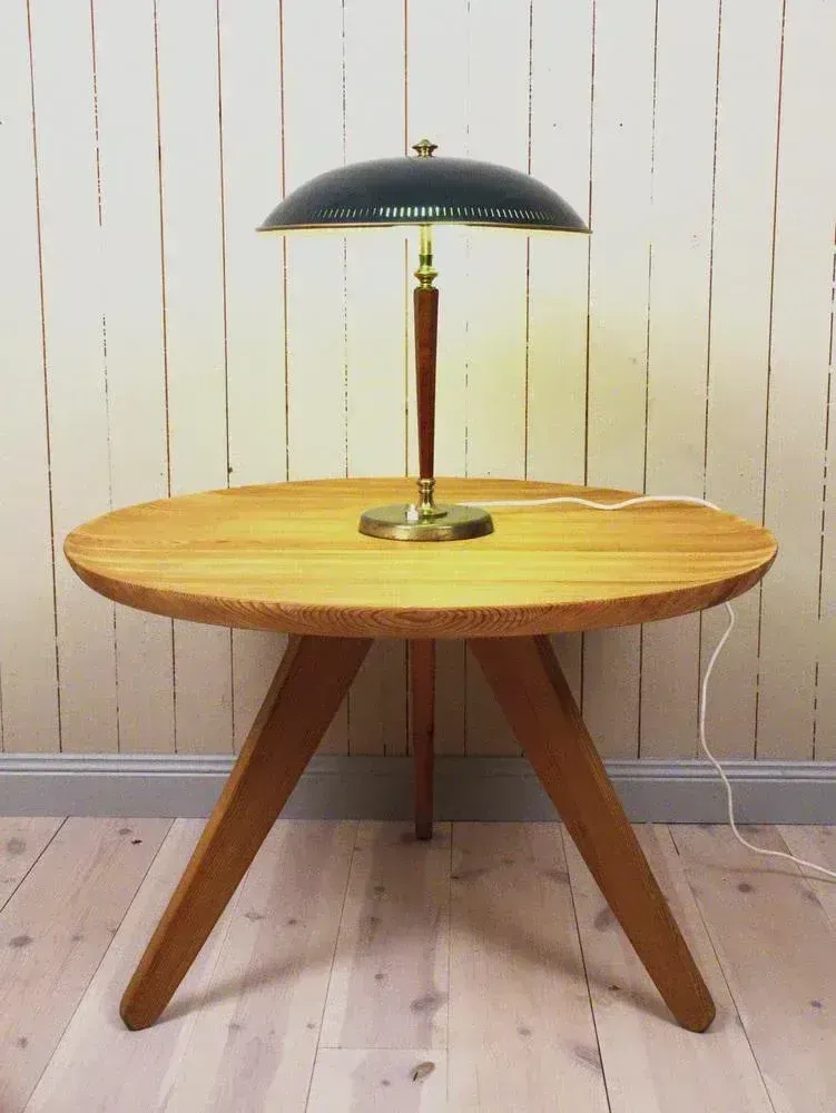 Swedish Art Deco Style Table Lamp By Bröderna Malmströms Metallvarufabrik Model No 2795, 1954 photo buy
