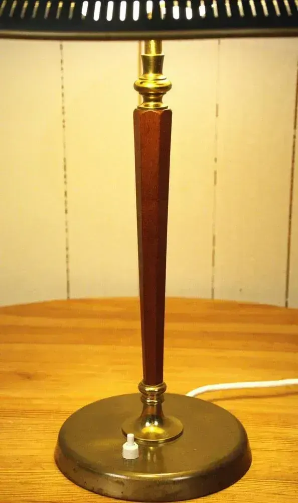 Swedish Art Deco Style Table Lamp By Bröderna Malmströms Metallvarufabrik Model No 2795, 1954 photo vintage