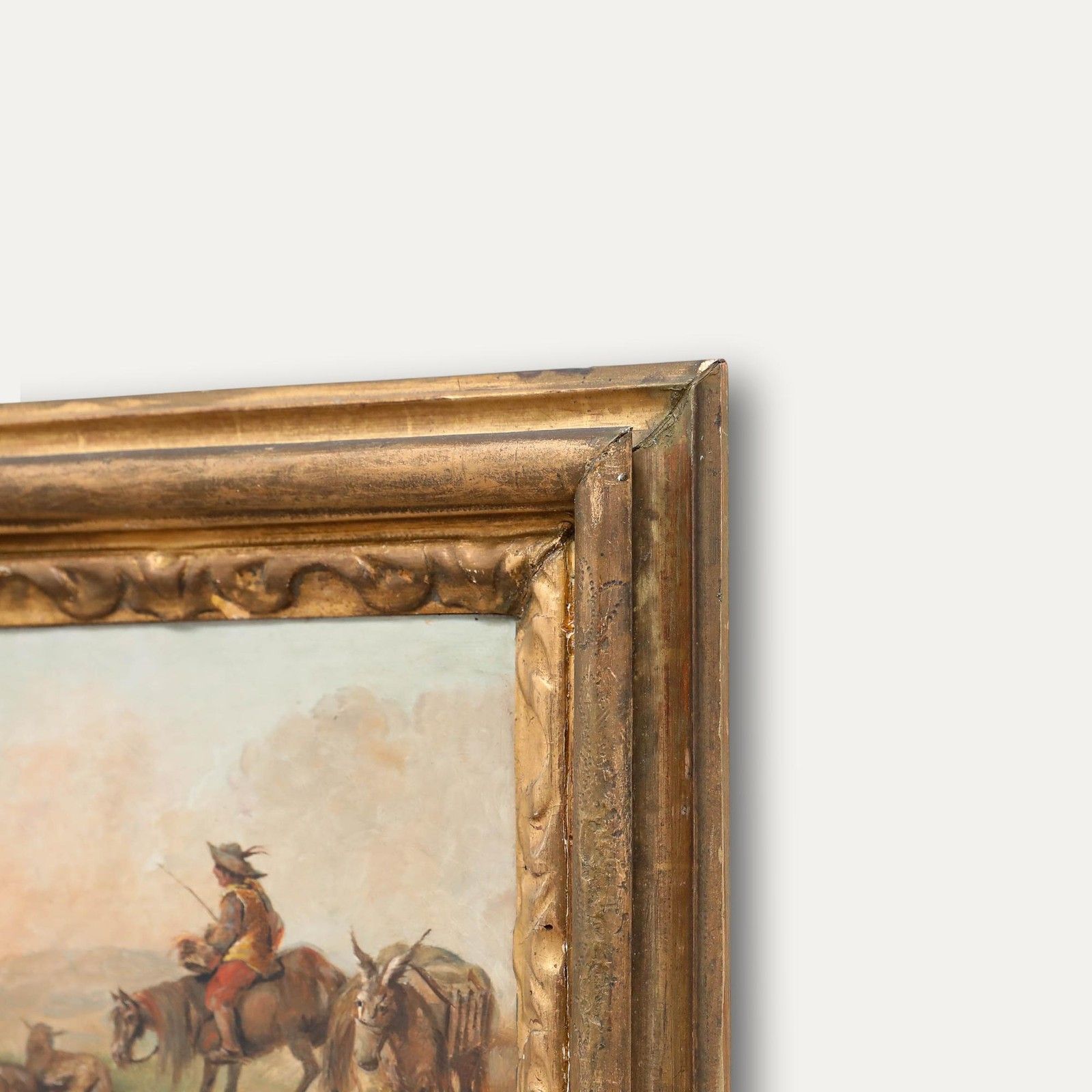 Folk Art Late 19th Century Oil Herding Goats photo 325.0
