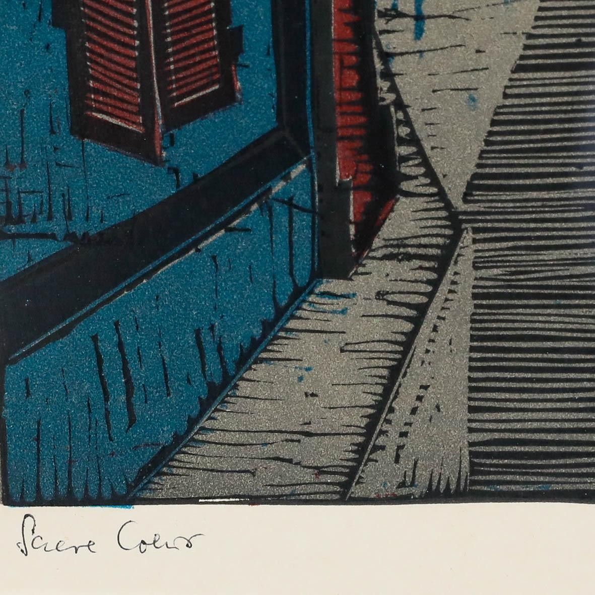 Katja M. Sorg (1921 2020) 1964 Woodcut, Sacre Coeur, Montmartre photo Art