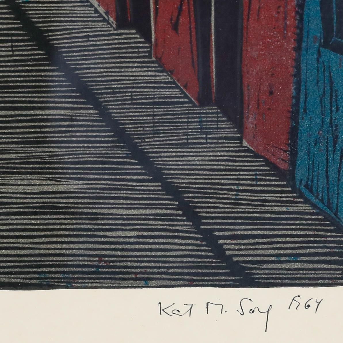 Katja M. Sorg (1921 2020) 1964 Woodcut, Sacre Coeur, Montmartre photo buy