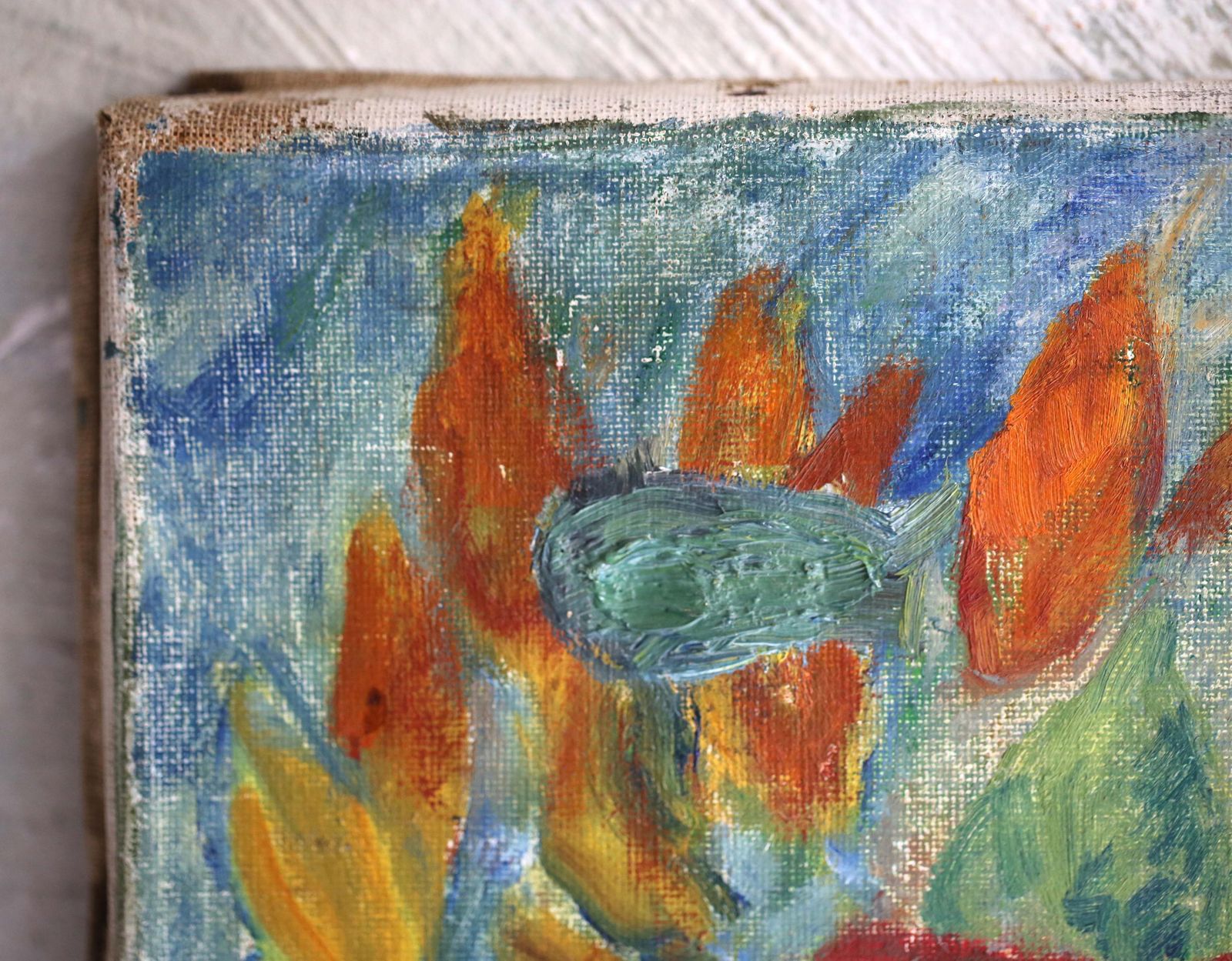 photo for sale Original Still Life Oil Painting Artist Large Vintage Canvas Fruit Expressionist Art