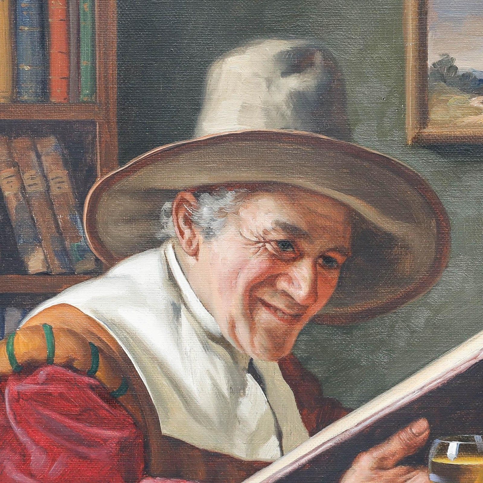 Emil Kuhlmann Reher (1886 1957) German Mid 20th Century Oil, Man With A Book photo 250.0