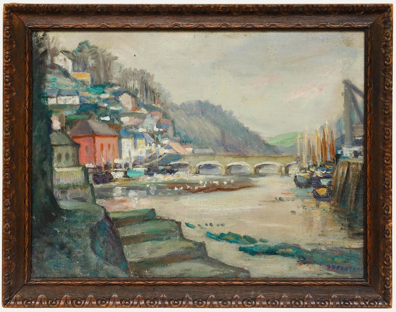 Alfred Henry Robinson Thornton Neac (1863 1939) Oil, A View Of Looe