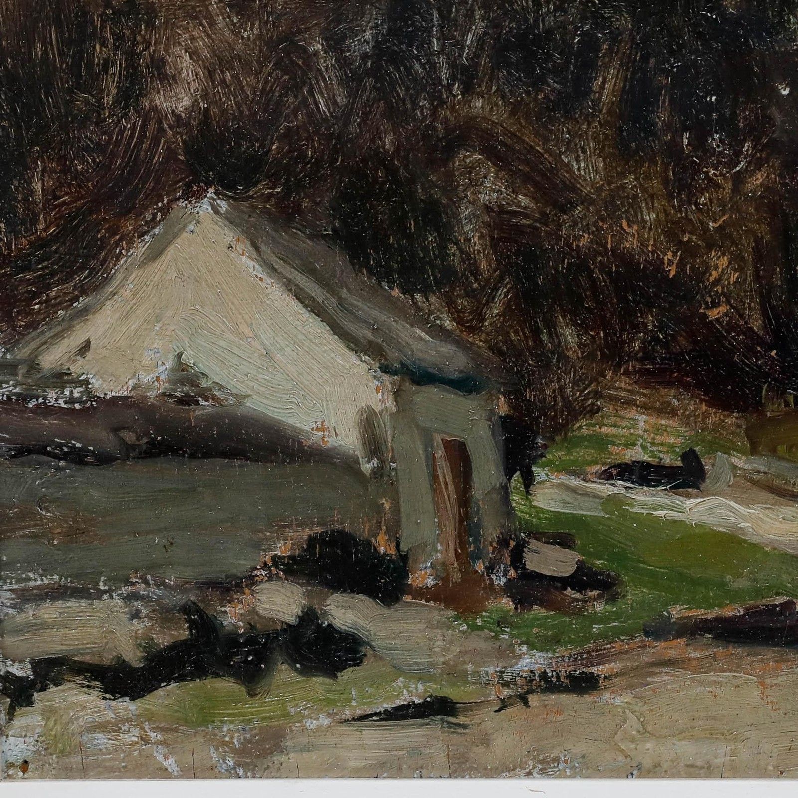 Albert Mascaux (1900 1963) Mid 20th Century Oil, Farm Scene photo Art