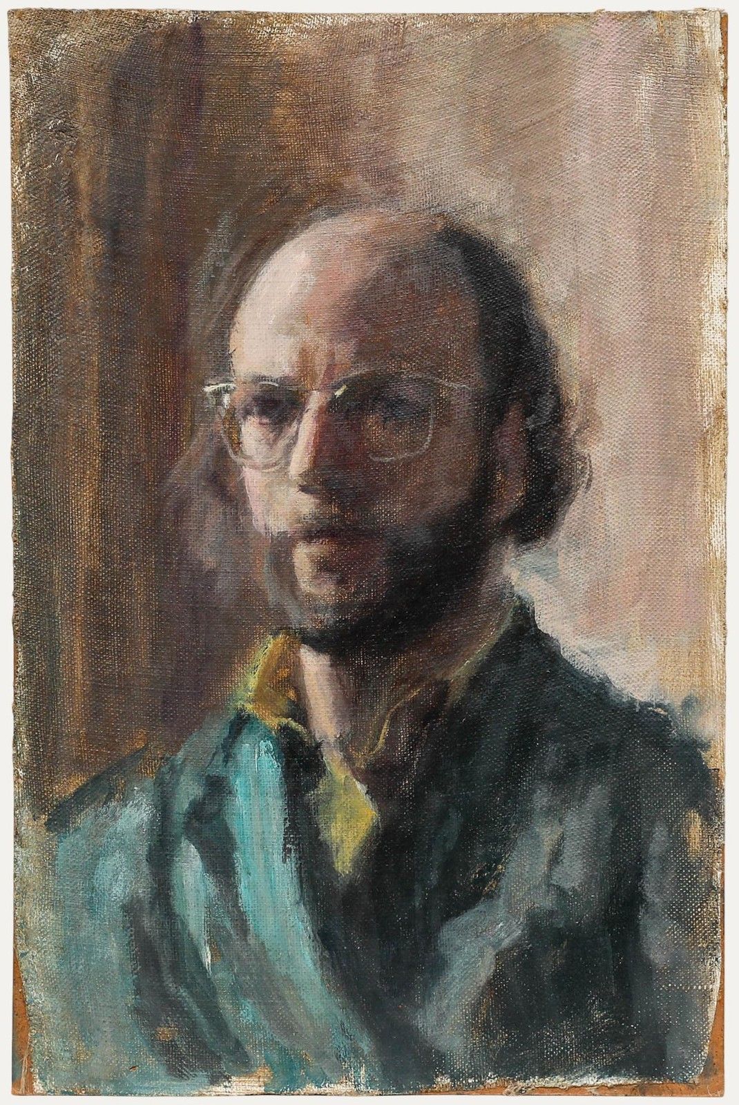 George Weissbort (1928 2013) 20th Century Oil, Self Portrait In Green