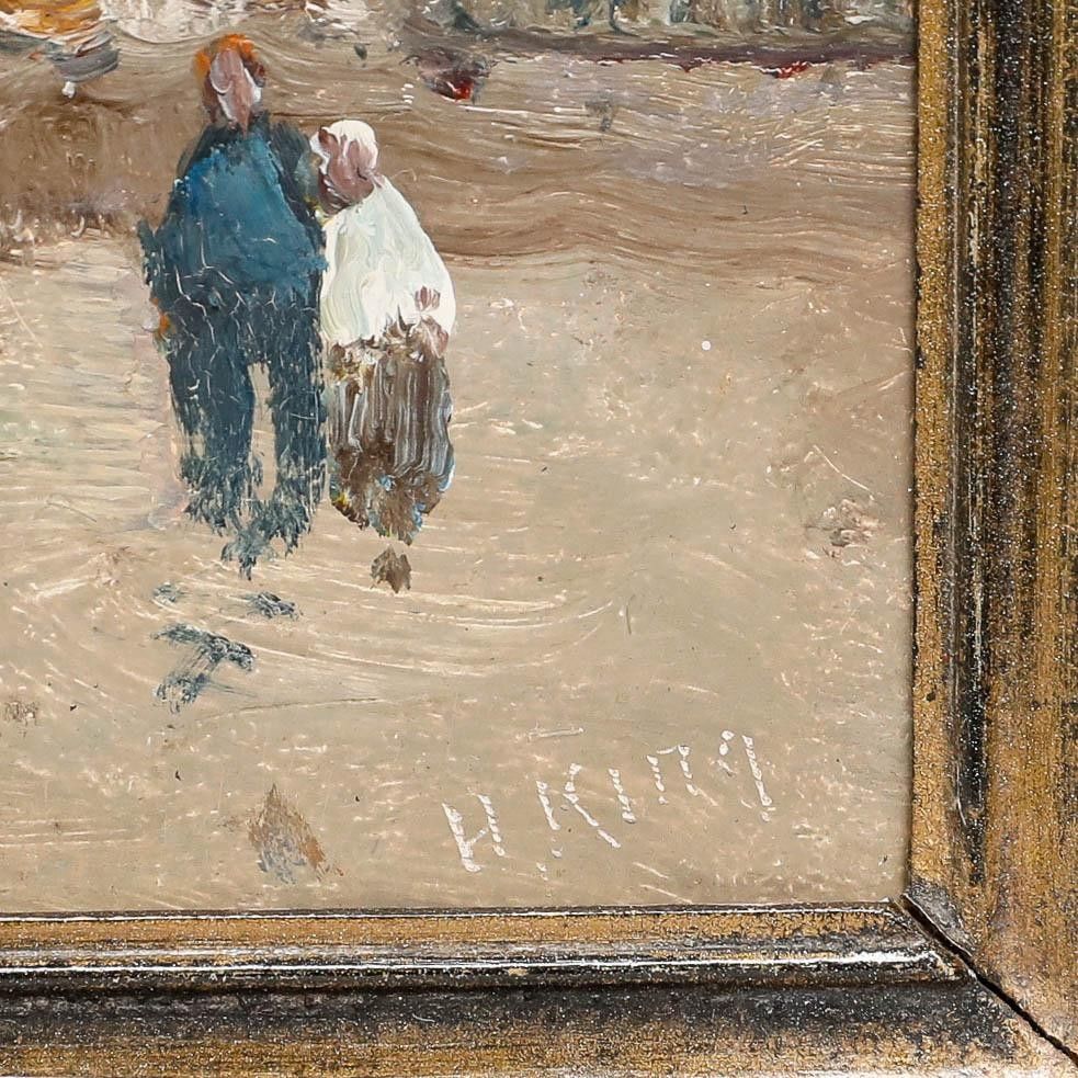 H. King Impressionist Mid 20th Century Oil, A Cloudy Day By The Coast photo buy