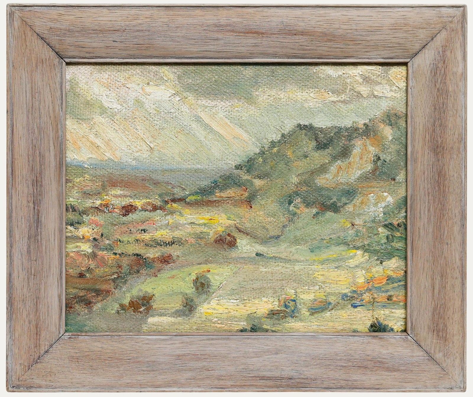 Framed Mid 20th Century Oil Mountain Landscape