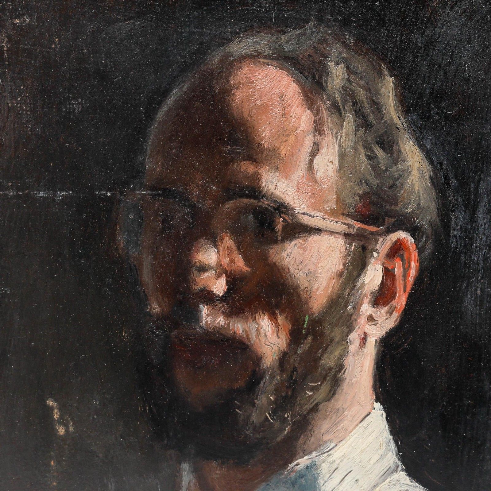 George Weissbort (1928 2013) 1966 Oil, Chiaroscuro Self Portrait photo 195.0