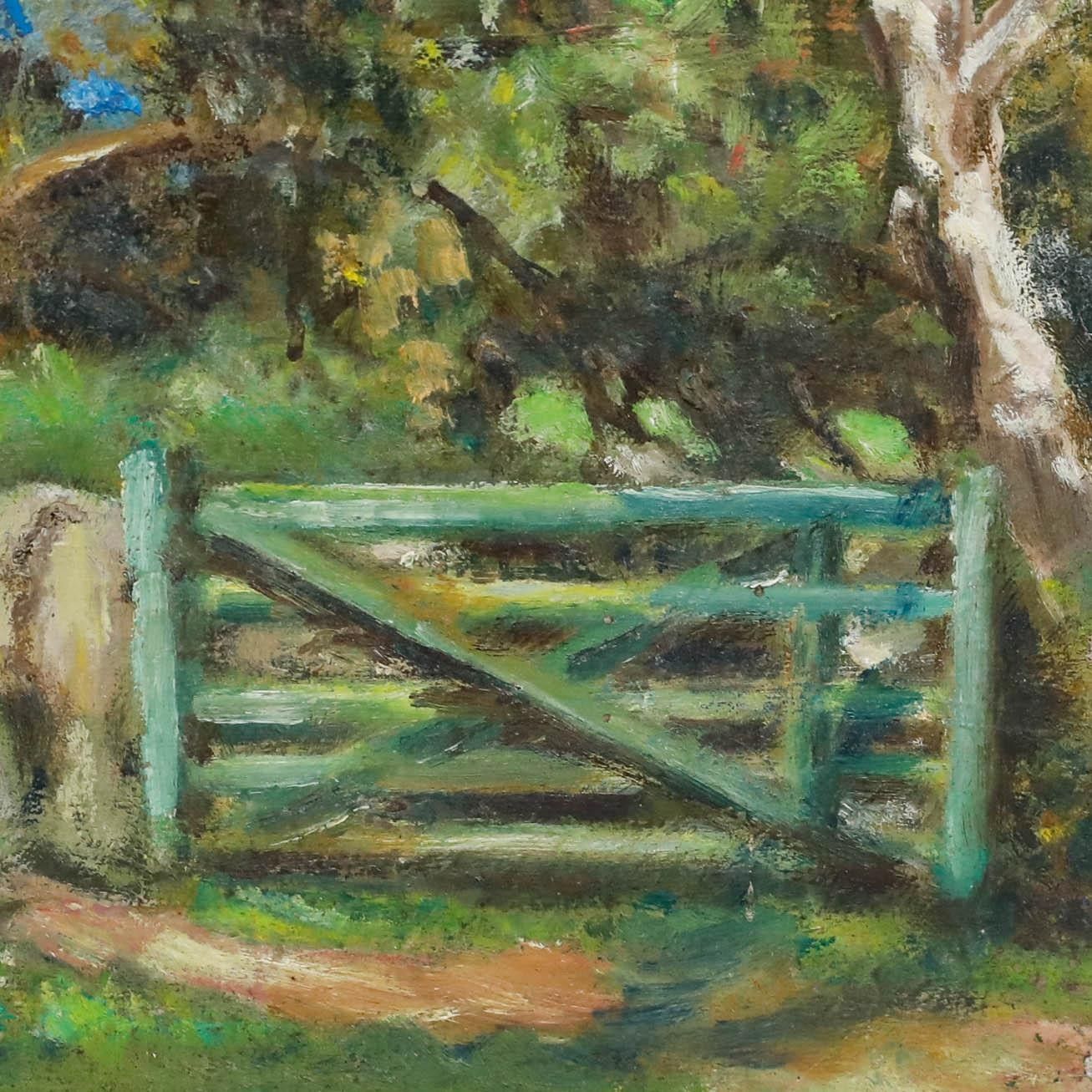 Elaine Blamey Mid 20th Century Oil, Autumn Time II photo Art
