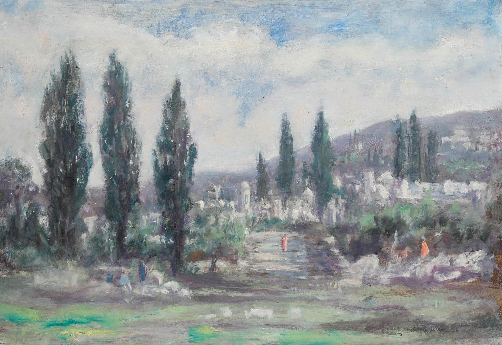 George Weissbort (1928 2013) Impressionist Oil, European Landscape photo furniture