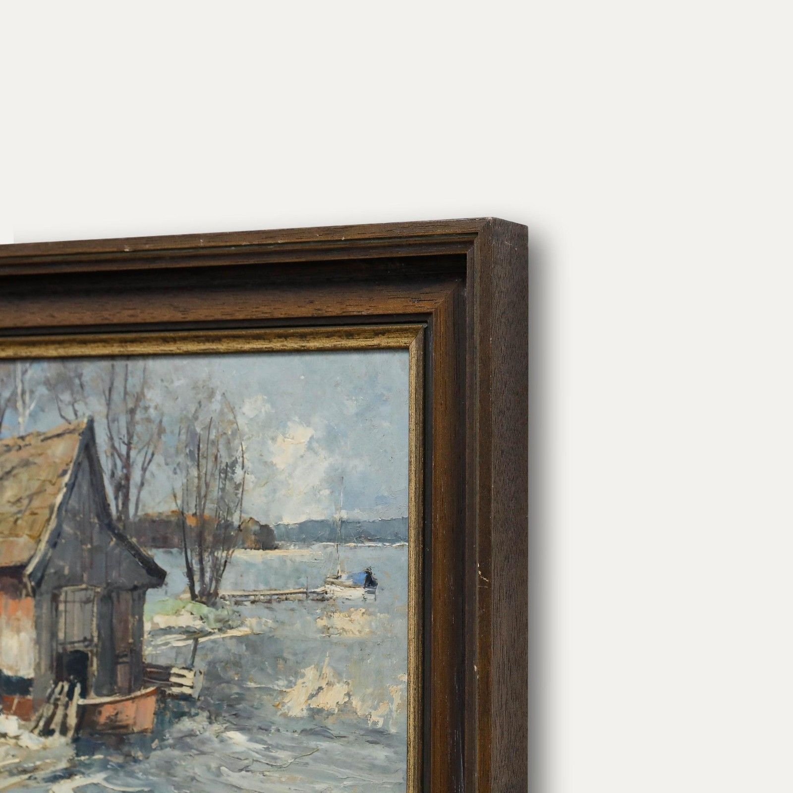 Otto Hellmeier (1908 1996) 1972 Oil, Winter On The Lake photo 595.0