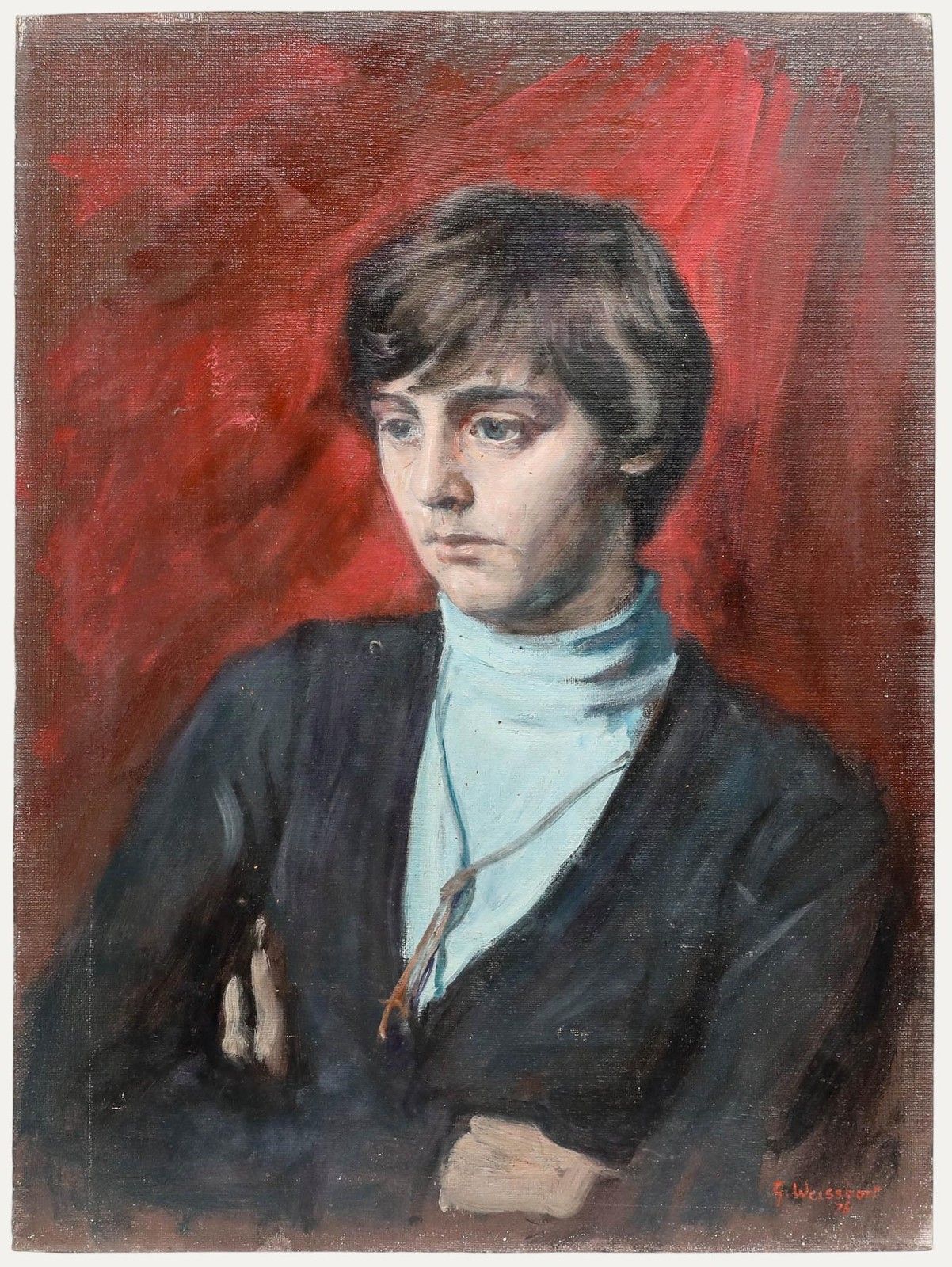 George Weissbort (1928 2013) 1975 Oil, Girl In A Turtleneck