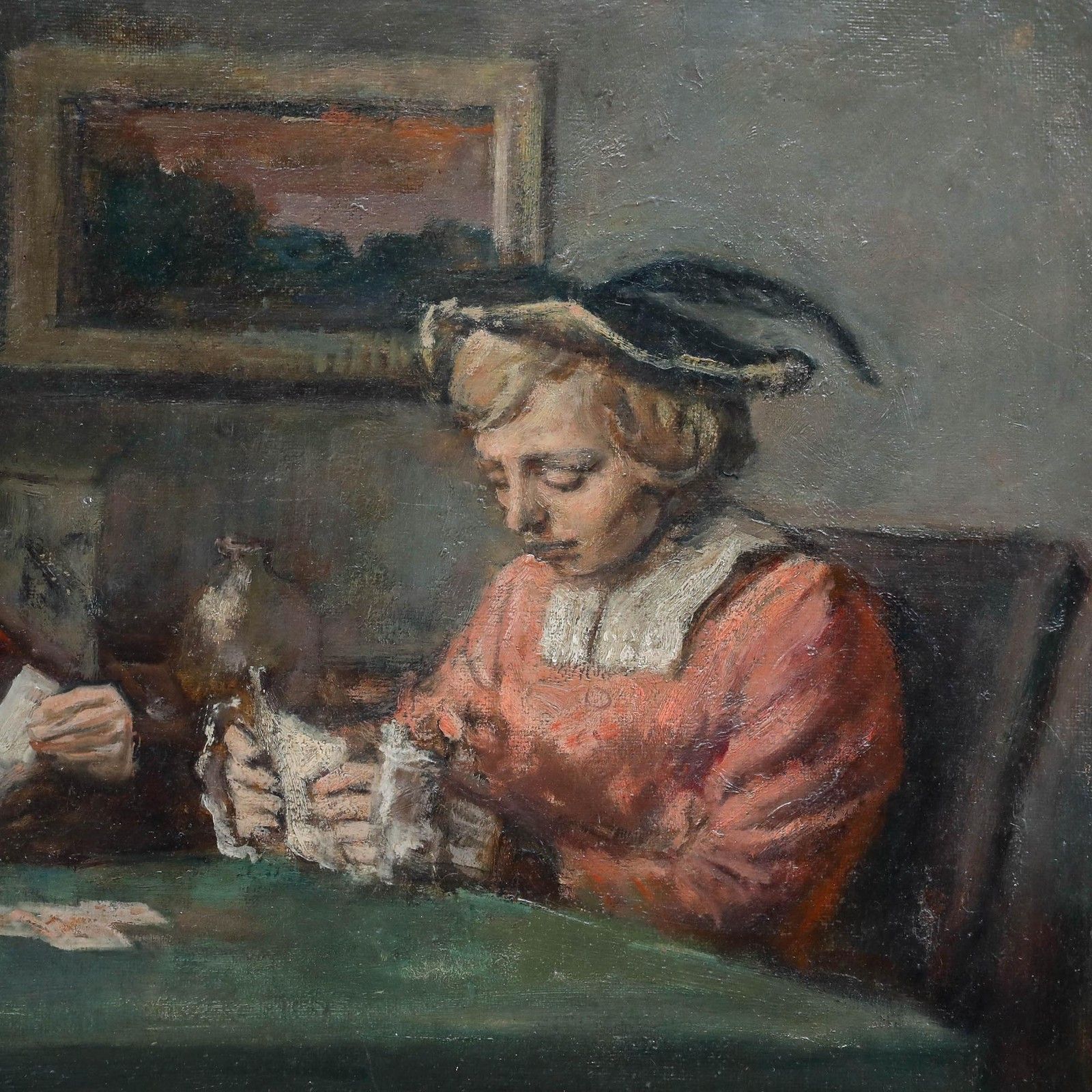 George Weissbort (1928 2013) Framed 20th Century Oil, A Ladies Game Of Cards photo Art