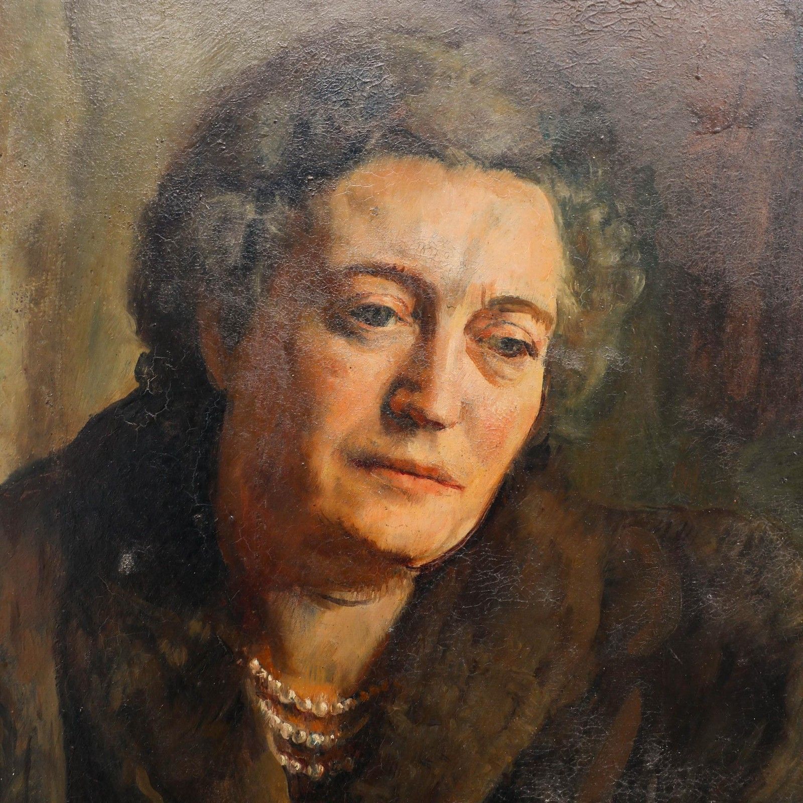 George Weissbort (1928 2013) Mid 20th Century Oil, Lady In Fur photo Art